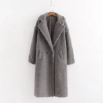Cotton Coat Women's Autumn and Winter Jacket New Style European and American Style Lamb Wool Coat Medium Long Coat