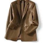 Ladies Sheepskin Leather Jacket Suit Collar Slim Fit Genuine Leather Suit Jacket for Women