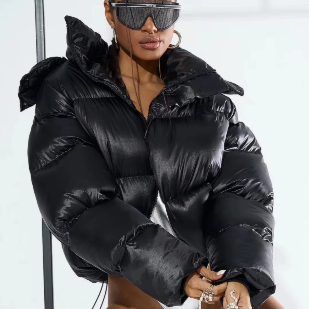 Hc747f3d288894ab282b61aaf11755d8ep.webp Custom High Quality Design Cotton-padded Jacket Oversize Women's Cotton Down Foam Winter Custom Down Street Wear Jacket Raincoat - Image 1